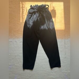 High Waisted Paperbag Style Corduroy Trousers